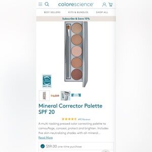 Colorescience Mineral Corrector Palette SPF 20- Brand New Palette
